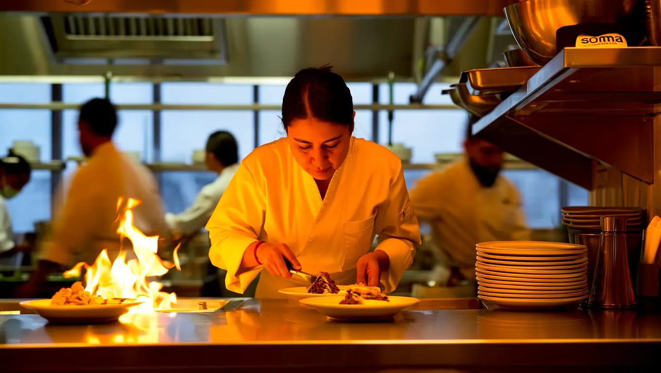 Restaurant chef in professional kitchen